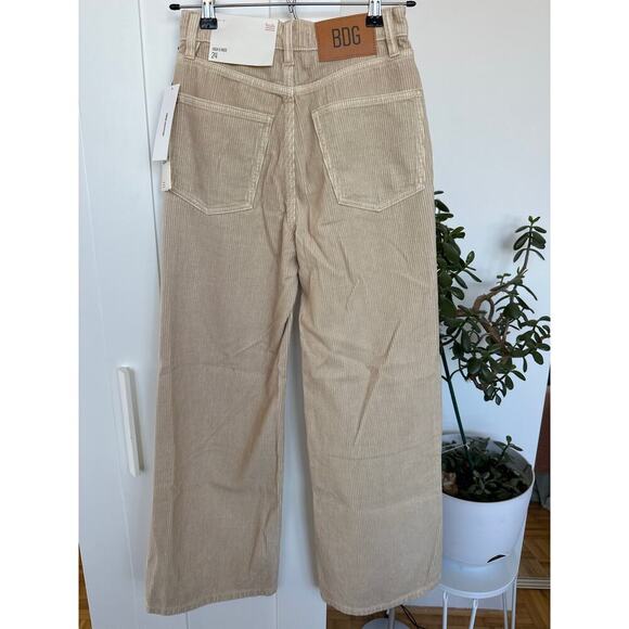 Urban Outfitters Women's BDG High & Wide Tan Corduroy Pants, Size 24, NWT - Picture 2 of 5